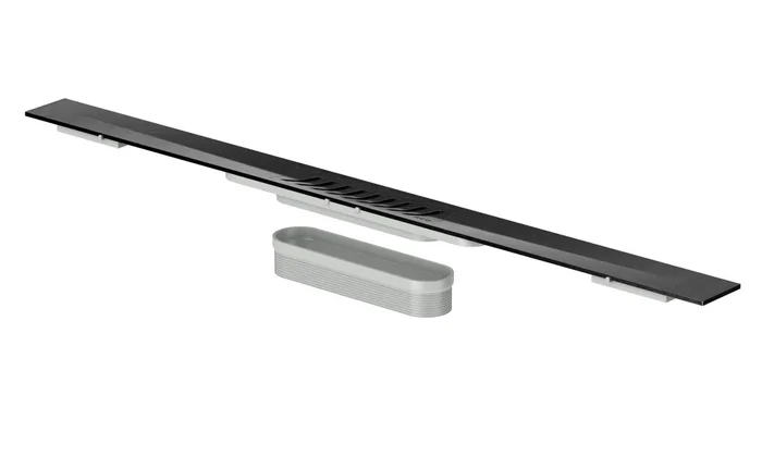 ACO ShowerDrain S+, Duschrinnenprofil Stripes – Black 100 cm, 9010.51.43