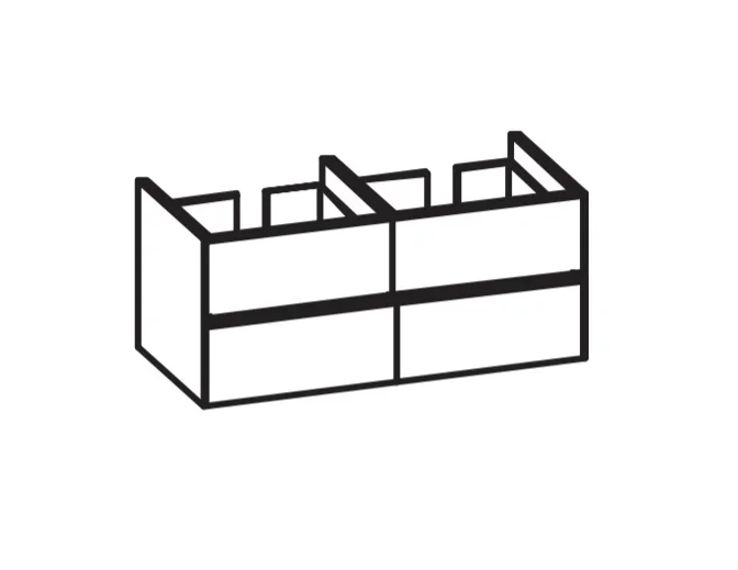 Artiqua 116 LED-Waschtischunterschrank, Castello Eiche quer NB, 116-WU4LB-AC09-7134-426
