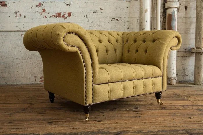 Chesterfield Design Sofa Sessel Couch Polster Luxus Textil Couchen 1 Sitzer #100