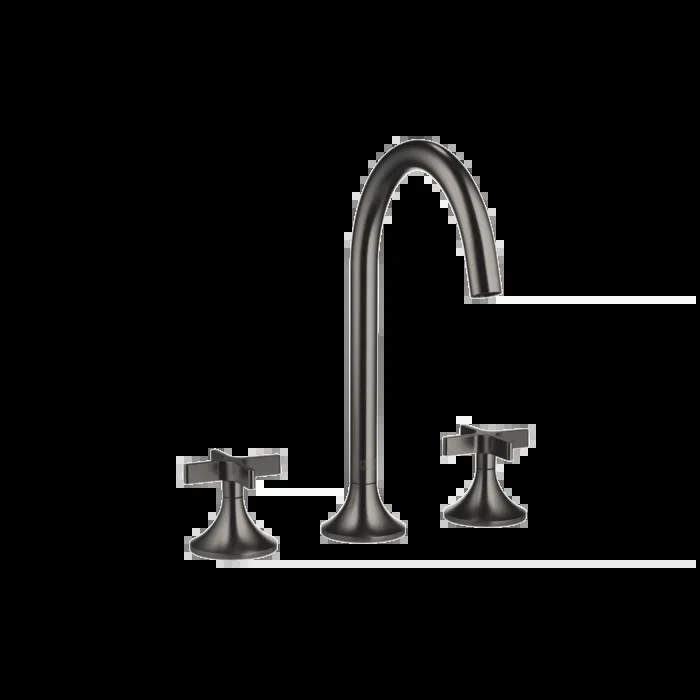 Dornbracht Vaia Dreiloch-Armatur 20713809-99 für Waschtisch, mit Ablaufgarnitur, Dark Platinum matt