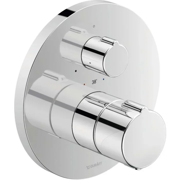 Duravit C.1 Brausethermostat C14200016010 chrom, Abstellventil, 1 Verbraucher, rund