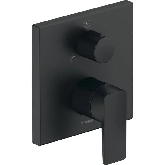 Duravit Manhattan Fertigmontageset MH5210012046 Unterputz-Wannenarmatur, Umstellventil, schwarz matt