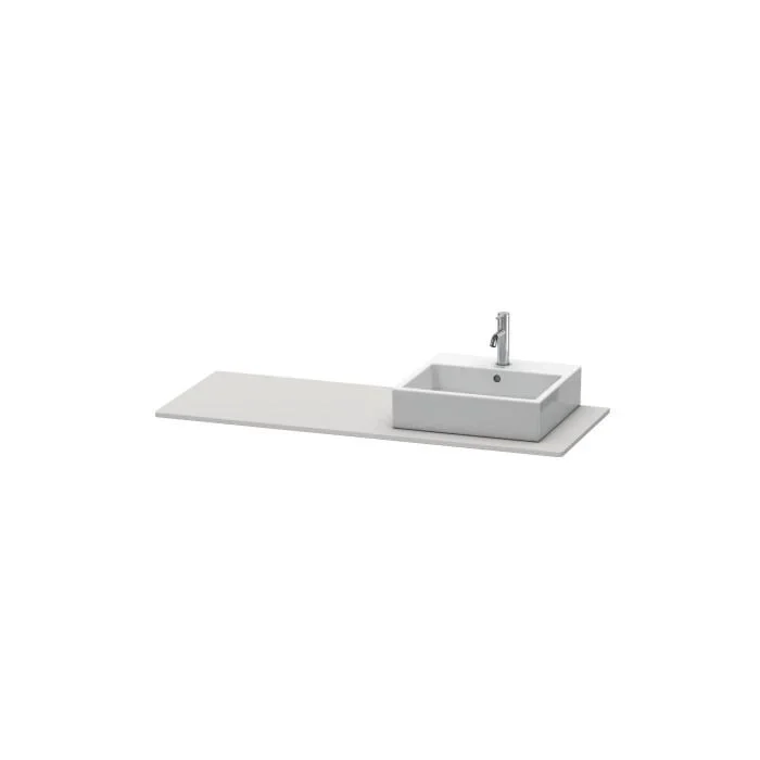 Duravit XSquare Konsole XS060GR3939 140x55cm, mit 1 Ausschnitt, rechts, Nordic weiß seidenmatt