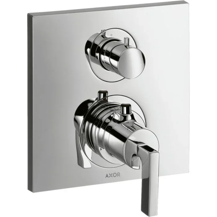hansgrohe Axor Citterio Fertigmontageset 39700000 Unterputz-Thermostat, mit Absperrventil, Hebelgriff, chrom