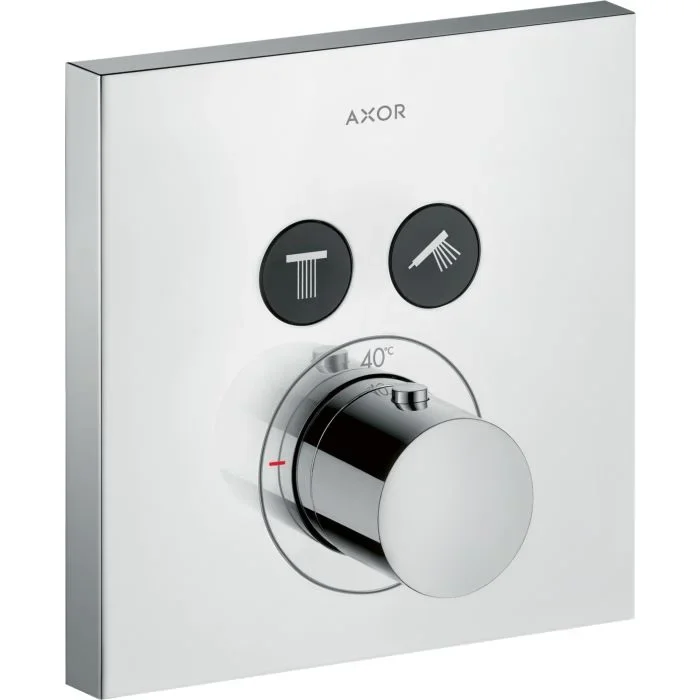 hansgrohe Axor ShowerSelect Square Thermostat 36715000, Thermostat, 2 Verbraucher, chrom