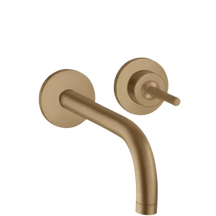 hansgrohe Axor Uno Fertigmontageset 38116140 Unterputz-Waschtischarmatur, Pin-Griff, Rosetten, Ausladung 225 mm, brushed bronze