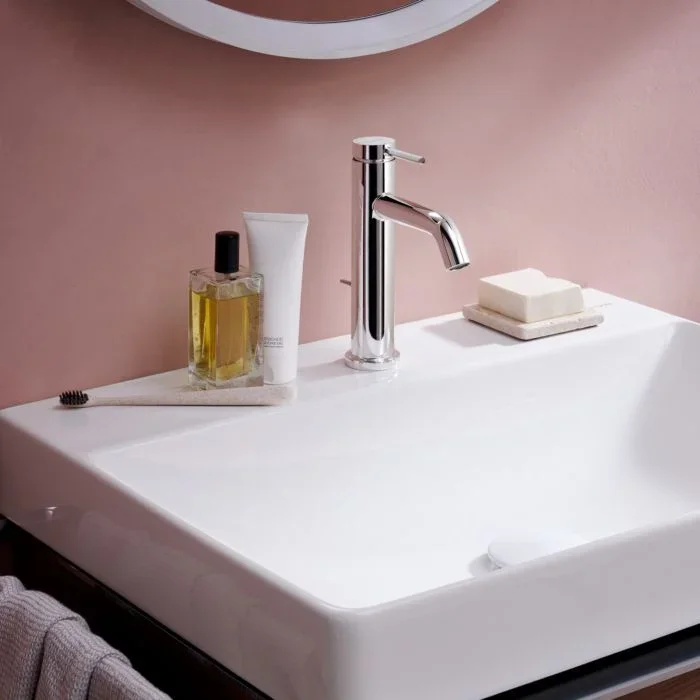 hansgrohe Tecturis S Waschtischarmatur 73314000 Ausladung 116mm, mit Zugstangen-Ablaufgarnitur, chrom