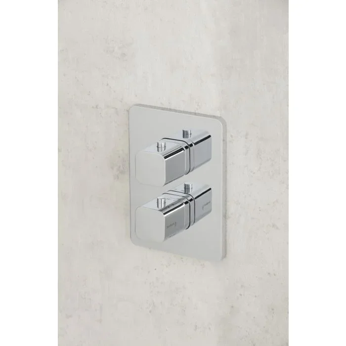 Herzbach Ceo Fertigmontageset 36.503050.4.01 Unterputz-Thermostat soft, für 2 Verbraucher, chrom