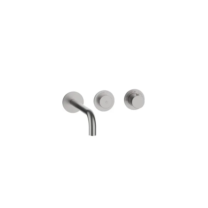 Herzbach MODUL7 PUSH TA Waschtisch- 70.702403.1.09 Wandbatterie Fertigset 240mm Edelstahl