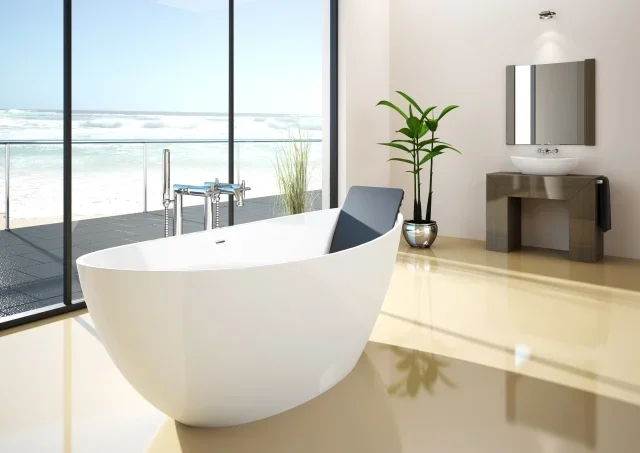 Hoesch Badewanne Namur 1700×750 freistehend, Material Solique, weiß, 4400.010