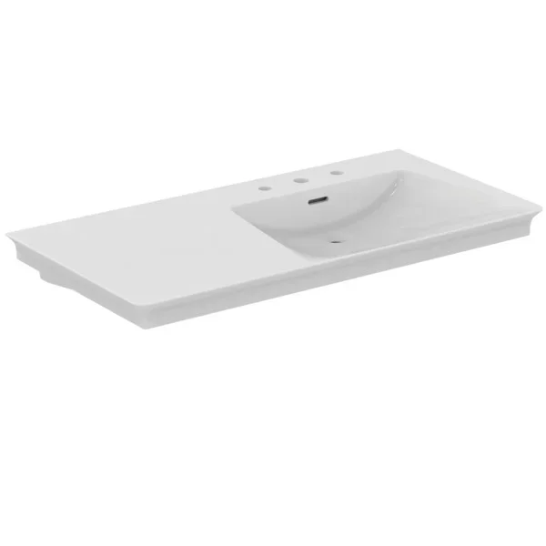 Ideal Standard Möbelwaschtisch La Dolce Vita 1060 mm 3 Hahnlöcher m.Überlauf Abl.links Weiss, E26790
