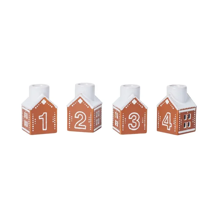 Kähler Design – Gingerbread Adventskerzenständer, braun (4er Set)
