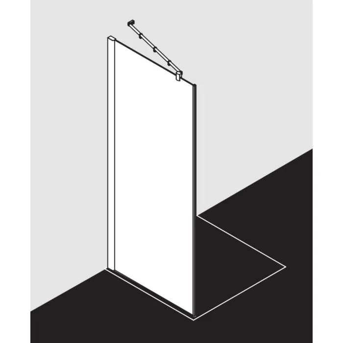 Kermi Pasa XP Seitenwand PXTWD08020VYK 80x200cm, silber glanz, ESG SR OpacoClean, auf Duschwanne