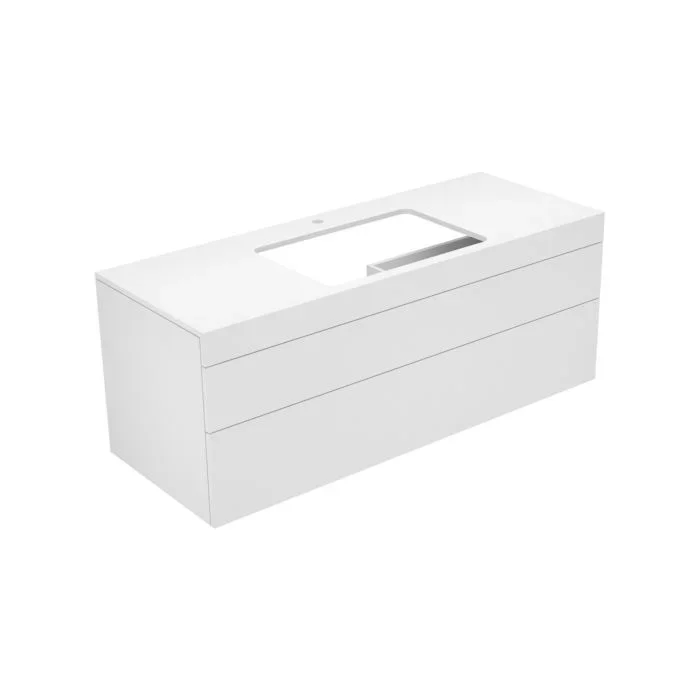 Keuco Edition 400 Waschtischunterbau 31573710100 140×54,6×53,5cm, mit Hahnloch, weiß/Anthrazit
