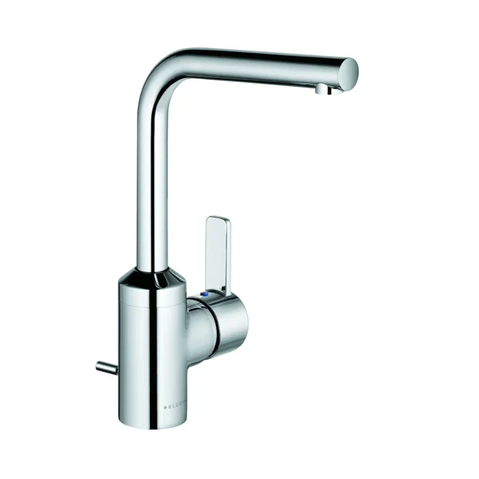 Kludi Zenta Waschtischarmatur 382940575 chrom, schwenkbarer Auslauf, mit Ablaufgarnitur