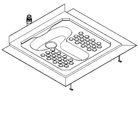 KWC Aquarotter Hock-WC, CAMPUS, Edelstahl, Klebefl., Spülrand, 963x281x863 mm, suizidhemmend, 200010
