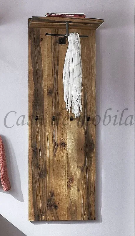 Massivholz Wandgarderobe rustikal ROCK IT 50x150x30cm Zerreiche massiv natur geölt