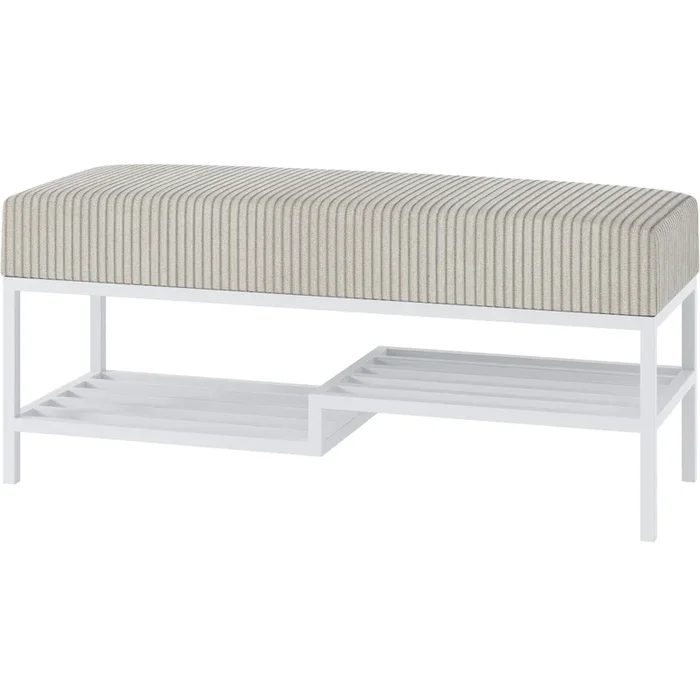 Polsterbank mit Schuhablage ARAD 80cm weiß / poso 100