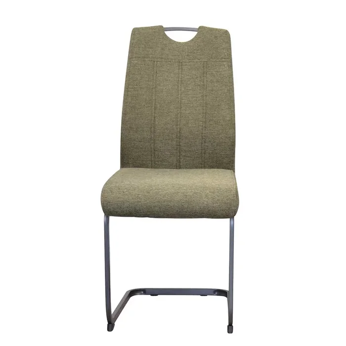 Stoff Freischwinger Stühle in Oliv Grün – Maximo (4er Set)