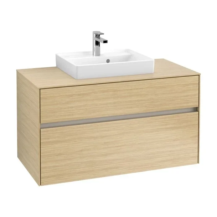Villeroy & Boch Collaro Waschtischunterschrank C01600VJ 100×54,8x50cm, Waschtisch mittig, Nordic Oak